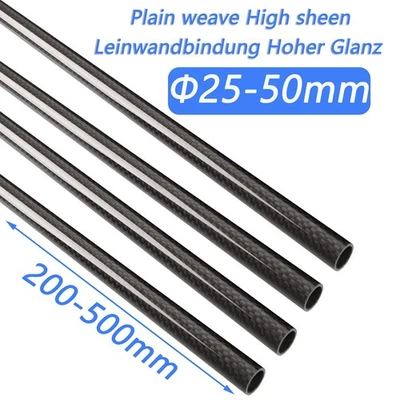 CFK-Rund-Rohr Ø 25 bis 50 mm - Länge 200-500 mm Carbon-Rohr Kohlefaser CFRP Rund - Bild 1 von 4