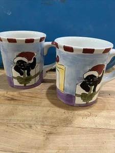 Tazza gatto Hausenware 2002 tazza natalizia grande! Set di 2 - Foto 1 di 8