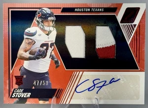 2024 Zenith Cade Stover RPA /50 Red Dual Patch Auto Rookie Card Houston Texans - Picture 1 of 4
