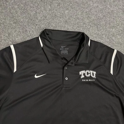 TCU Horned Frogs Polo Mens 2XL Nike Basketball Dri Fit Short Sleeve Shirt NCAA - Image 1 of 4