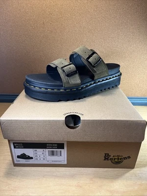 Dr. Martens 41115300 BRONX SUEDE MYLES DMS OLIVE Slide Sandal New In Box - Image 1 of 4
