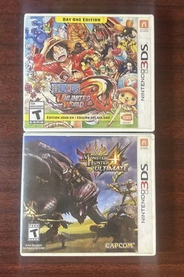 One Piece: Unlimited World Red And Monster Hunter 4 Lote de 2 Nintendo 3DS CIB Foto 1 de 3