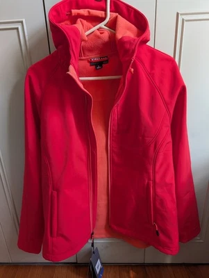 Chaqueta con capucha para mujer Kirkland roja brillante grande nueva con etiquetas Foto 1 de 4