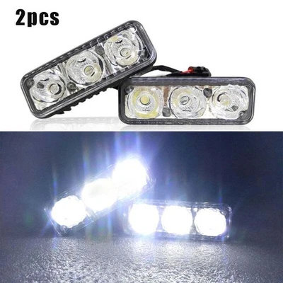 Accessories New Parts Light 2pcs 3LED Daytime Fog Lamp High Power Running - Image 1 of 4