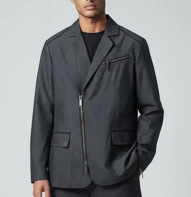 Chaqueta Blazer Fox Racing Deluxe a Rayas Gris Carbón Para Hombre Punk Patinador Talla S Foto 1 de 4