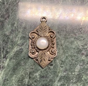 Jugendstil Perle und Sterling Silber Charm oder zierlicher Anhänger Mehrzweck  - Bild 1 von 4