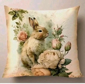 1 X Vintage Hare rabbit cushion covers Rabbit Decorative Scatter Cushions - Picture 1 of 2