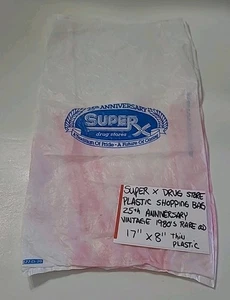 SuperX Drogerie Plastik Einkaufstasche 25 Jahre Jubiläum Vintage 80er selten alt - Bild 1 von 24