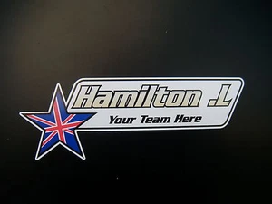 PERSONAL NAME STICKERS - KARTING - MOTORSPORT - MOTORCYCLING Pack of 10 stickers - Picture 1 of 1