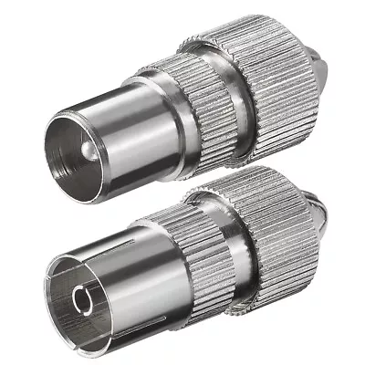 IEC Stecker + Kupplung paar Stück KOAX TV Antennen Kabel Buchse Metall Koaxial