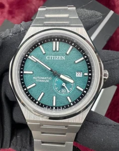 Citizen Zenshin Automatic Titanium Sapphire Green Dial Men's Watch NJ0180-80X - Picture 1 of 8