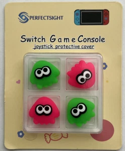 Thumb Stick Grips Joystick Cap Cover Analog Switch 4PCS Pink & Green Splatoon - Picture 1 of 2