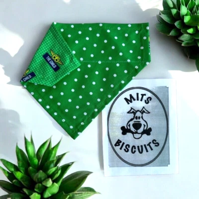 Baby Yoda Star Wars Green Polk a Dot REVERSIBLE Dog Pet BANDANA Over the Collar - Image 1 of 4