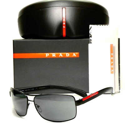 New Authentic PRADA Sunglasses SPS 54I 1BO-1A1 65-14 Black Frames w/ Grey Lenses - Image 1 of 4