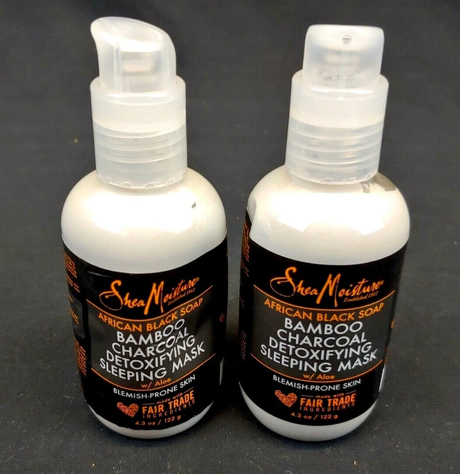 2- Mascarilla desintoxicante para dormir jabón negro africano de carbón de bambú con humedad de karité  Foto 1 de 3
