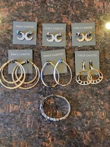 7 Piece Lot NEW Vince Camuto Hoop And Stud Earrings / Bracelet - Picture 1 of 11