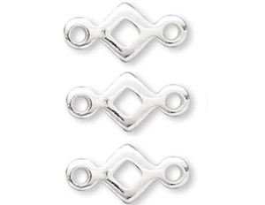 Connector, 100 Silver Plated Brass 4x4mm Open Diamond Square 4x8mm Link * - Picture 1 of 4
