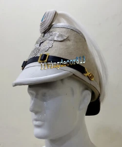 Medieval German Leather Army Super Officer White Helmet Costume - Picture 1 of 4