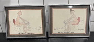"Paar Vintage Badezimmer Kunst Druck Zingarelli Comic Cartoon ""Gute Zeiten Rolle""" - Bild 1 von 10