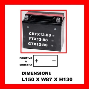 BATTERIA MOTO 12V 10AH CBTX12-BS =YTX12-BS=GTX12-BS - Imagen 1 de 1