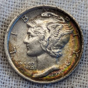 1923 Merkur Groschen vz++; Regenbogenton, Wertjahr (6.000 übrig) -,9 Feinsilber - Bild 1 von 7