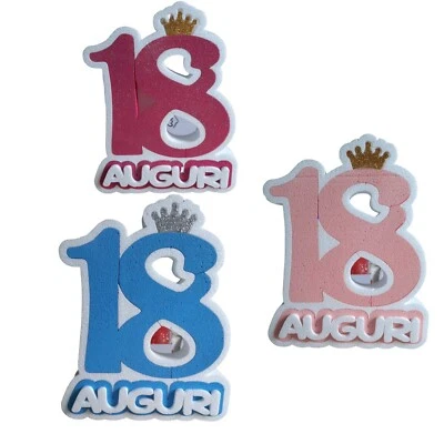 Numeri Compleanno-Anniversario Sagomati Polistirolo Auguri 18 con Coroncina33x33 - Immagine 1 di 4