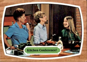 1969 Brady Bunch 40 Kitchen Conference Maureen McCormick Florence Henderson tarjeta - Imagen 1 de 2