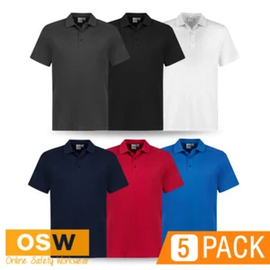 5 x Kids Action Short Sleeve Sports Breathable Self-Fabric Polo Shirt P206KS - Picture 1 of 16