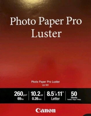 Canon Photo Paper Pro Luster LU-101 (8.5x11" - 50 Sheets) - New And Sealed - Image 1 of 2