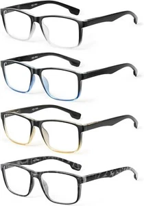 4 Pack Reading Glasses Men Blue Light Blocking with Spring Hinge, anti Eyestr... - Picture 1 of 1