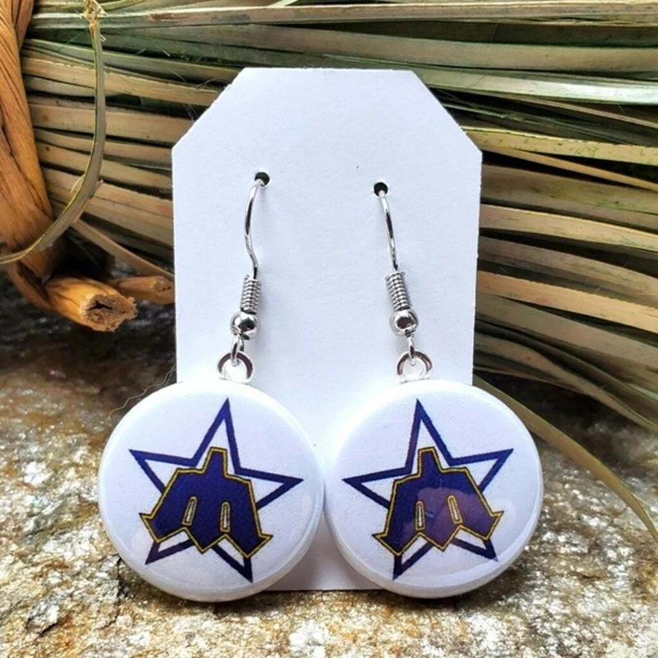 Seattle Mariners Earrings Pro Baseball True to the Blue Mariners Souvenir  - Image 1 of 1