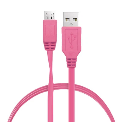 For Girls Flat Shielded Micro USB Charger Cable Data Lead fits SAMSUNG Galaxy LG - image 1 of 4