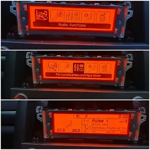 Tested Peugeot 407 SW display screen ygc RD4 radio LCD Multi function clock dash - Picture 1 of 3