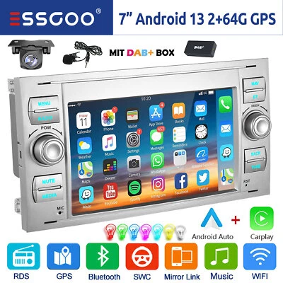 DAB+ 64G Android 14 Carplay Autoradio Navi Für Ford Focus C S Max Transit Fiesta - Bild 1 von 4