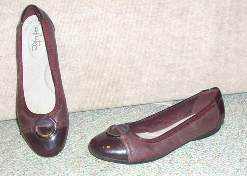 Ballerine scarpe slip on donna bordeaux collezione by CLARKS taglia 7 5 M