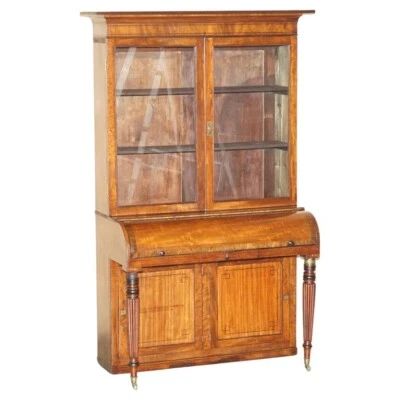 ANTIQUE VICTORIAN 1860 WALNUT SCRIBAN BUREAU BOOKCASE MUST SEE PICTURES - Image 1 of 4