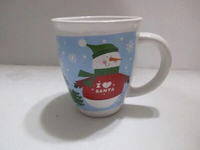 Taza de café de porcelana muñeco de nieve Santa Navidad por Royal Norfolk 10 onzas Foto 1 de 4