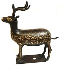 Antique Islamic Ottoman with Gold Inlaid Deer  .