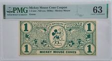 1930's Green Disney Cone Dollar - PMG 63