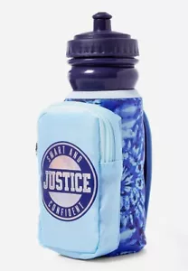 Justice For Girls Blue Tie Dye Storage Pouch Water Bottle NEW - Picture 1 of 2