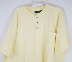 NWOT Scandia Woods Shirt Men's 4XL-TL Yellow Short Sleeve 100% Cotton No Collar 
