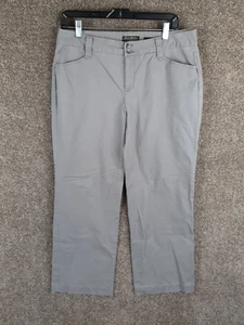 Eddie Bauer Blakely Chino Trouser Pant Womens 10 Short Gray Mid Rise Pockets - Picture 1 of 12