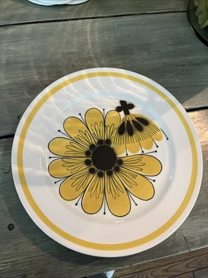 Plato Mikasa Flor del Desierto 12 Pulgadas Diámetro Flor Amarilla Boho Japón MCM Foto 1 de 4