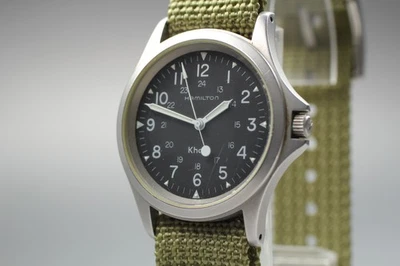 [Exc+5] Reloj de cuarzo para hombre HAMILTON Khaki Field 9445A esfera negra de Japón Foto 1 de 4