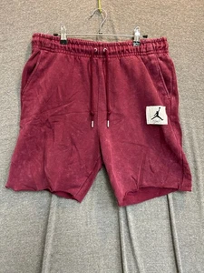 Nike Air Jordan Basketball Shorts Herren Large Burgund Fleece gefüttert Kordelzug - Bild 1 von 11