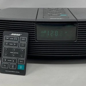 Bose Wave Radio With Remote AWR1-1W AM/FM Stereo Alarm Clock Black Tested Works - Picture 1 of 17