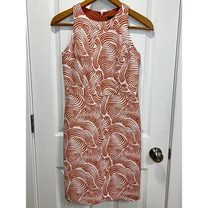 NWT Ann Taylor Dress Womens 0T Orange White Sleeveless Career Party - Bild 1 von 5