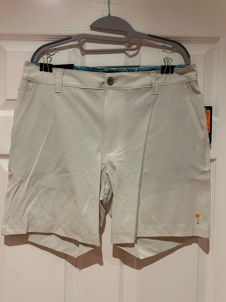 Pantalones Cortos Margaritaville Para Hombres 4 Vías Elastizados Secado Rápido Plateados Abedul Talla 34 W x 7 L Foto 1 de 2