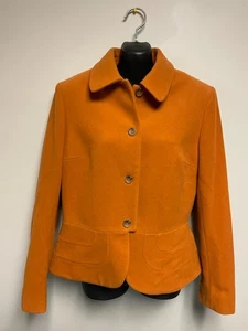 Anne Klein Orange Wool Blend Coat - Foto 1 di 4