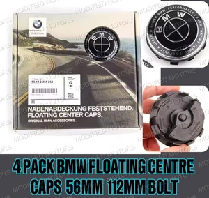 BMW 4 PACK 56MM FLOATING LEVEL ALLOY WHEEL CENTRE CAPS HUBCAPS 112 Bolt Pattern - Picture 1 of 2
